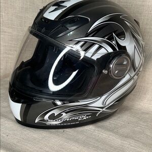 Scorpion EXO-400 Large Black and White Motorcycle Helmet